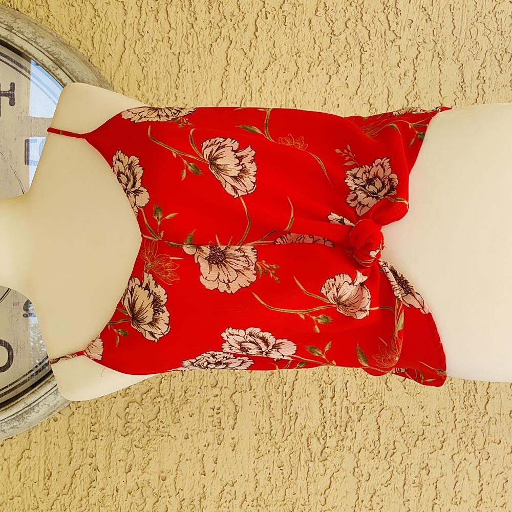 Airy floral crop top tank, Sz Sm